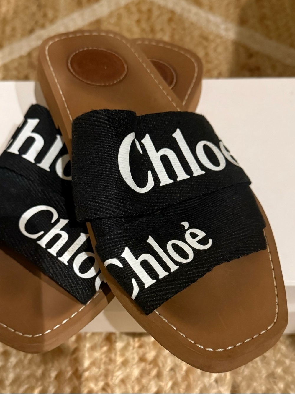 Chloe Woody Women’s Slides Sandals Black Size 37W from Bloomingdale’s in Box